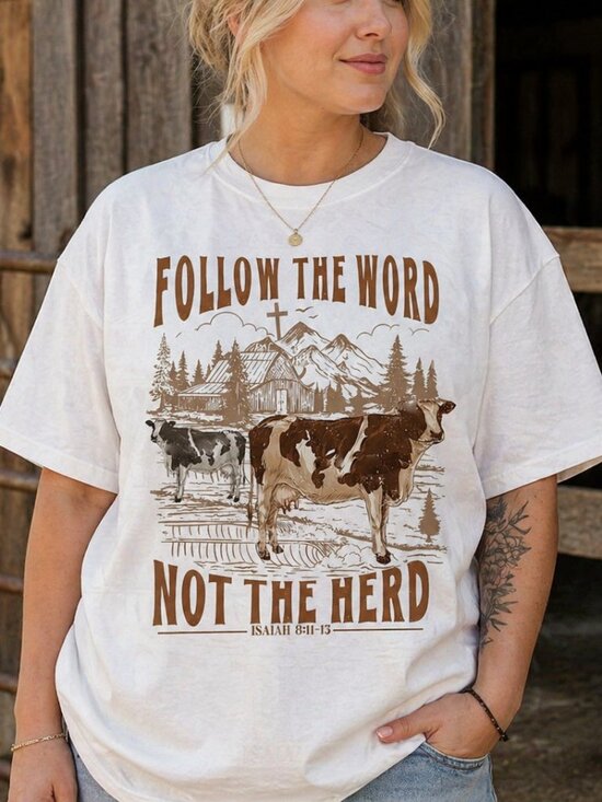 Other - NWT! Mens Womens XXL White Cotton Christian T-Shirt Follow The Word Not The Herd